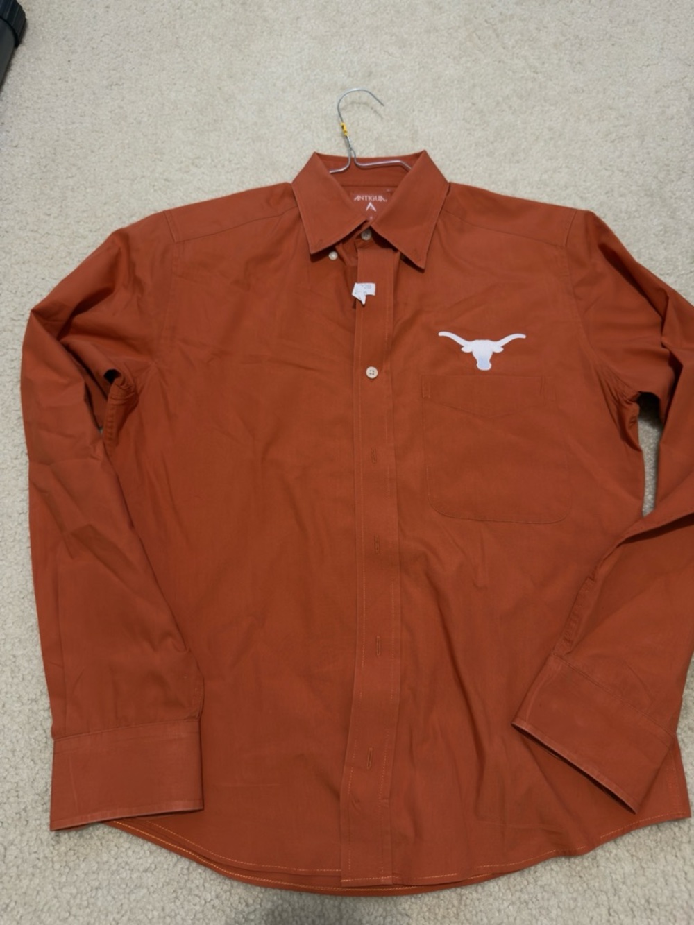 ANTIGUA TEXAS LONGHORNS BUTTON DOWN - MENS SMALL - BURNT ORANGE